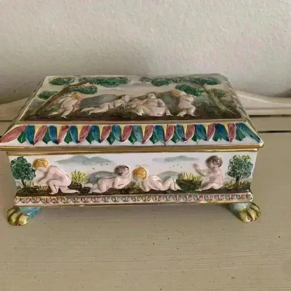 eugenio pattarino cherubs trinket box cappa di monte - Picture 10 of 11